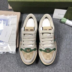 Gucci Beige and Teal Sneakers